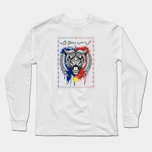 Tribal line Art Tiger / Baybayin word Sanghaya (Dignity) Long Sleeve T-Shirt